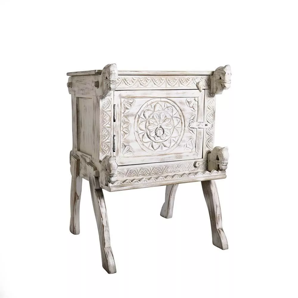 Eastern Inspired Wooden Bedside Chest